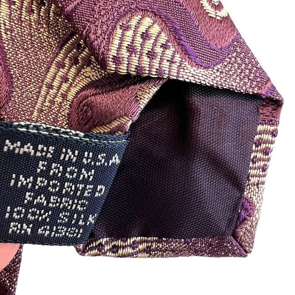 Polo Ralph Lauren For  Neiman Marcus Men's Silk Neck Tie Purple Abstract USA - Picture 6 of 8